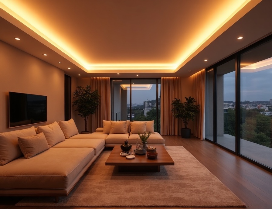 Iluminação inteligente instalada por eletricista residencial em São Paulo